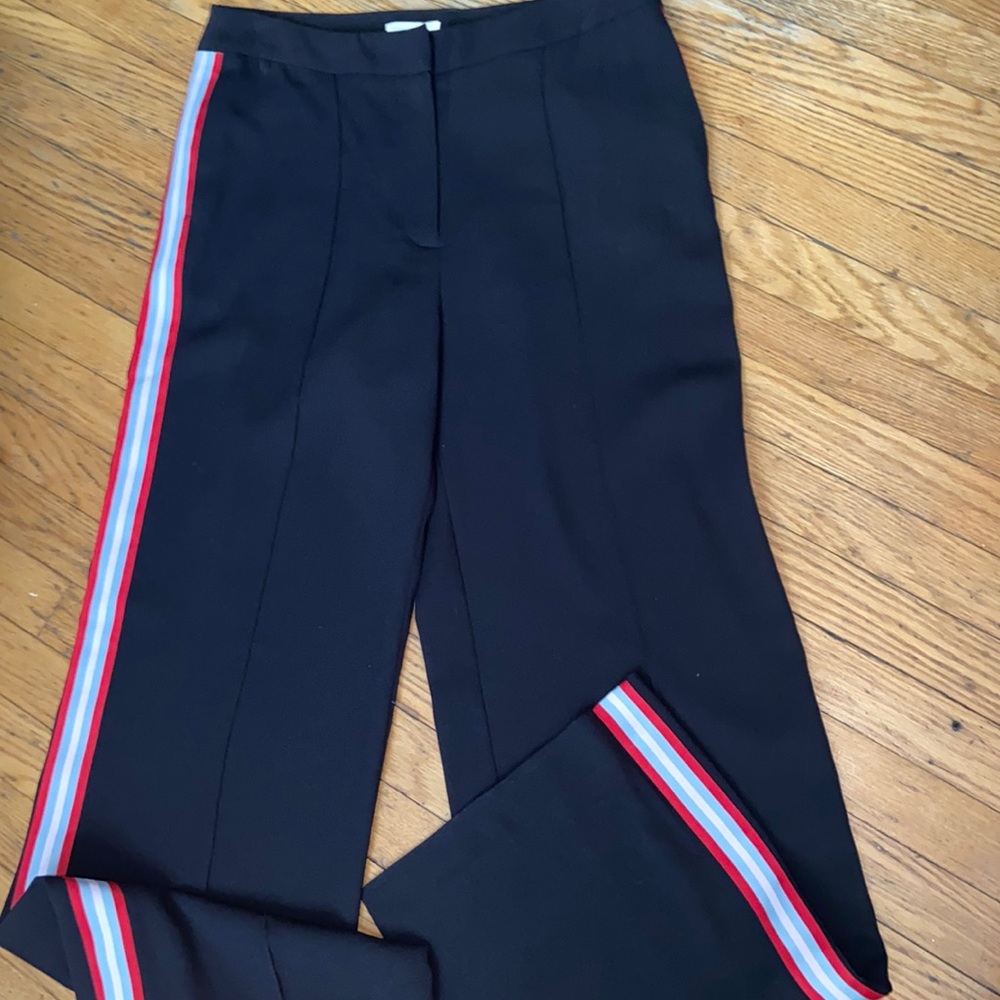 Flat Front Trousers With Tuxedo Stripe - image 1